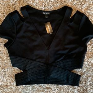Express Cut Out Crop Top NWT